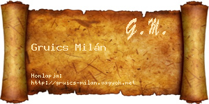 Gruics Milán névjegykártya