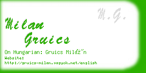 milan gruics business card